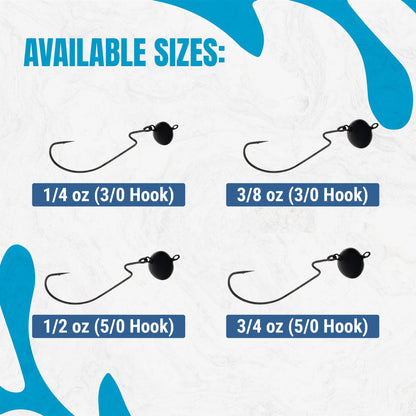 Reaction Tackle Lead Swing Football Jigs - 5 - PACK - New – 1/4 oz - 3/0 Hook for fishing (11 view)