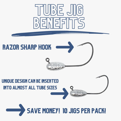 Reaction Tackle Lead Tube Jig Heads - 10 - Pack – 1/8 oz for fishing (4 view)