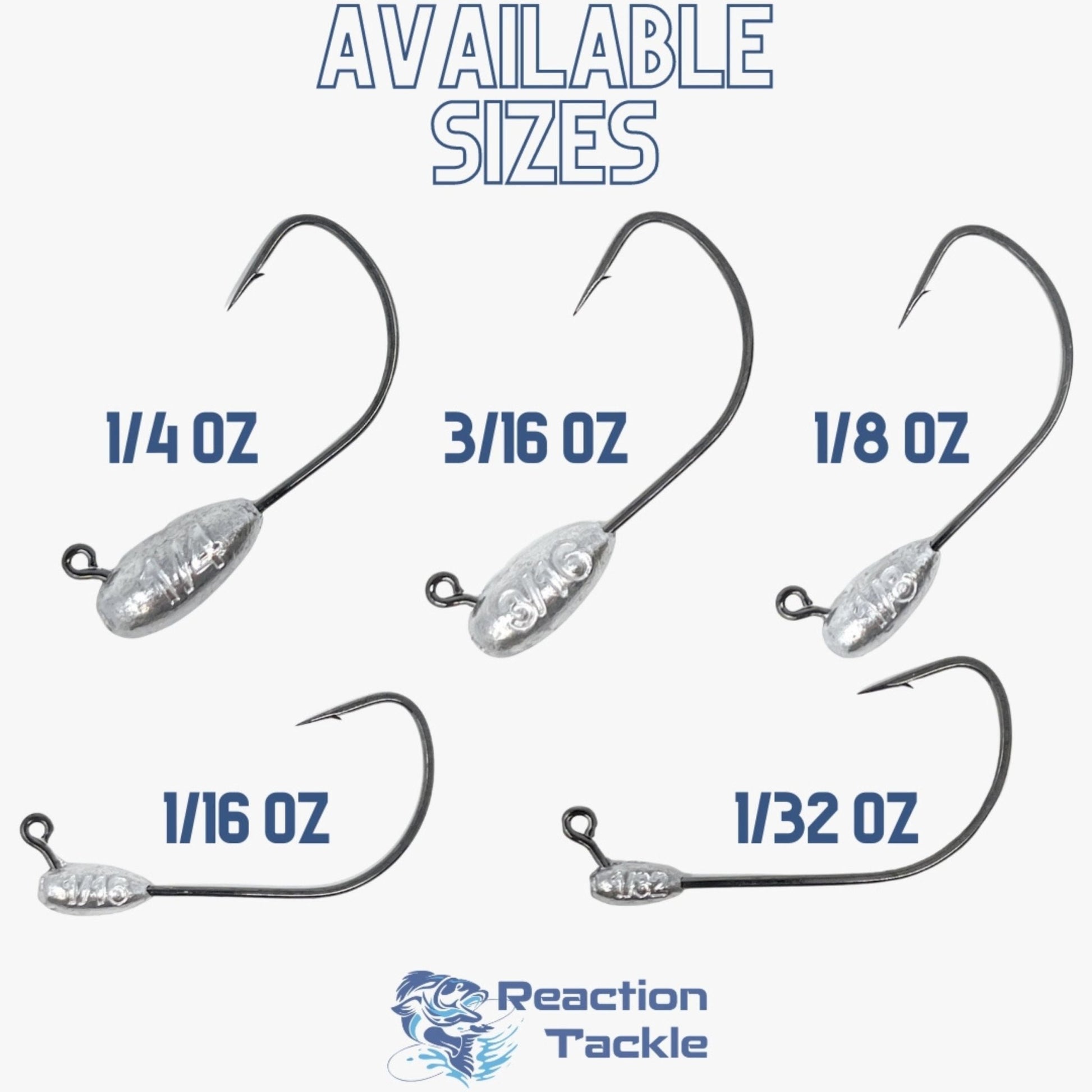 Reaction Tackle Lead Tube Jig Heads - 10 - Pack – 1/8 oz for fishing (3 view)
