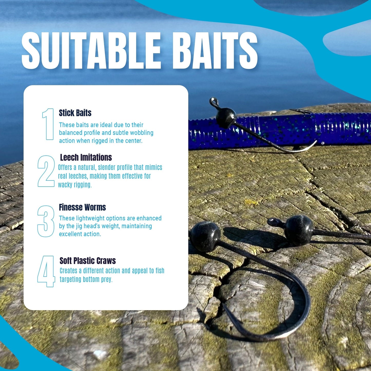 Reaction Tackle Lead Wacky Jigs - 10 - PACK - Ultra Sharp - New – 1/16 oz - 2/0 Hook for fishing (9 view)