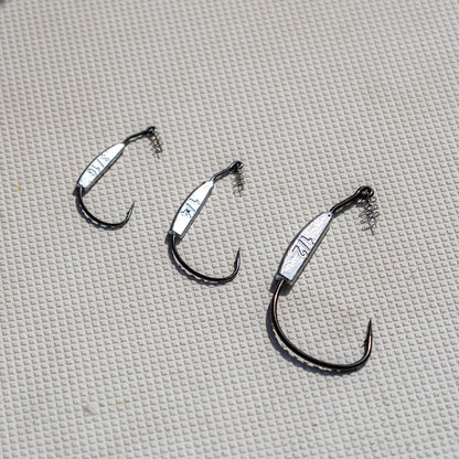 Reaction Tackle Lead Weighted Swimbait Hooks (10 - PACK) – 1/8oz - 3/0 hook fishing - hooks for fishing (4 view)