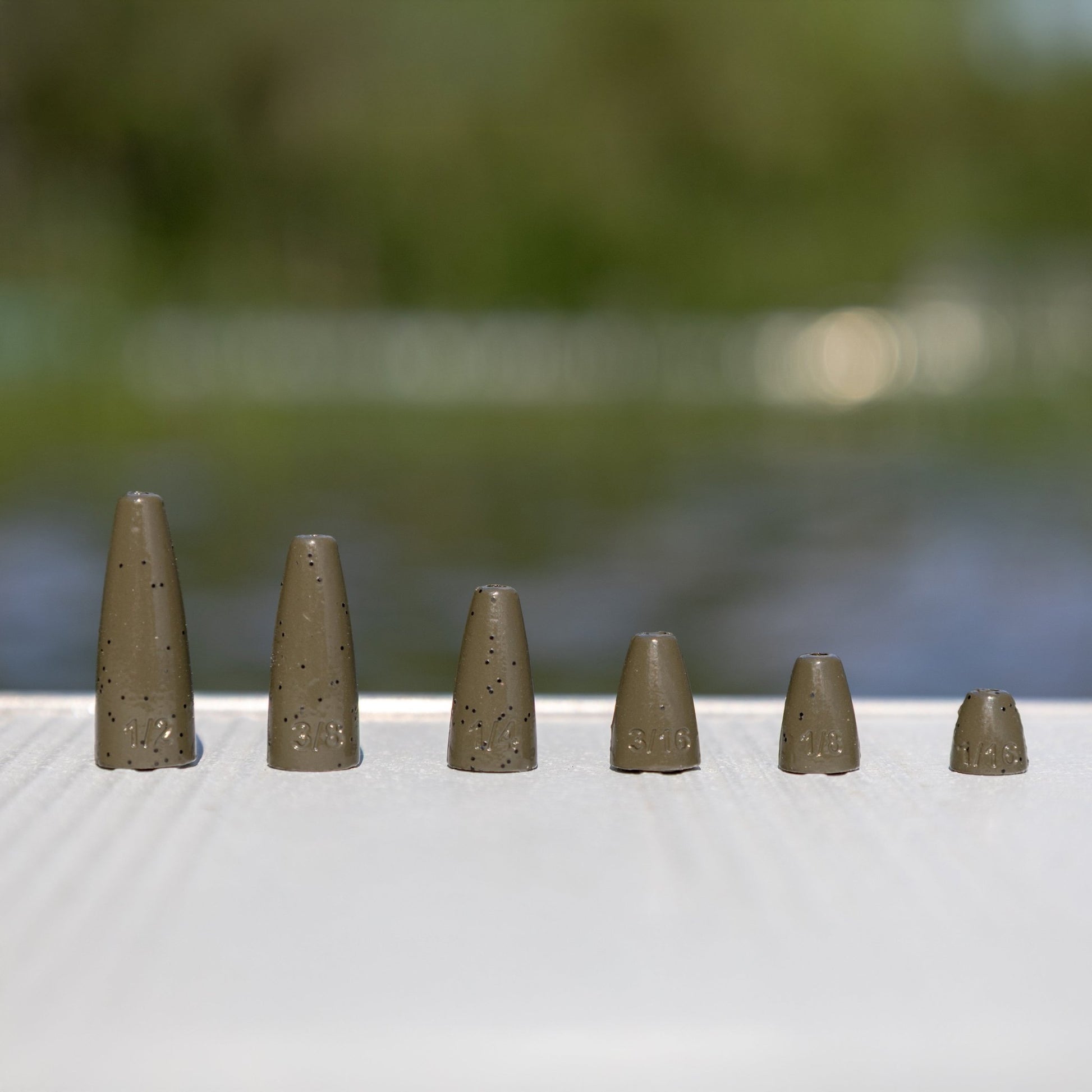 Reaction Tackle Lead Worm Weights (25 pack) – Green Pumpkin Sinkers & Weights for fishing (3 view)