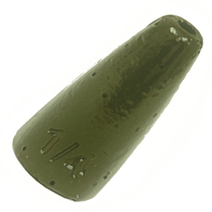 Reaction Tackle Lead Worm Weights (25 pack) – Green Pumpkin Sinkers & Weights for fishing (14 view)