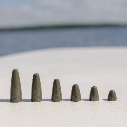 Reaction Tackle Lead Worm Weights (25 pack) – Green Pumpkin Sinkers & Weights for fishing (5 view)