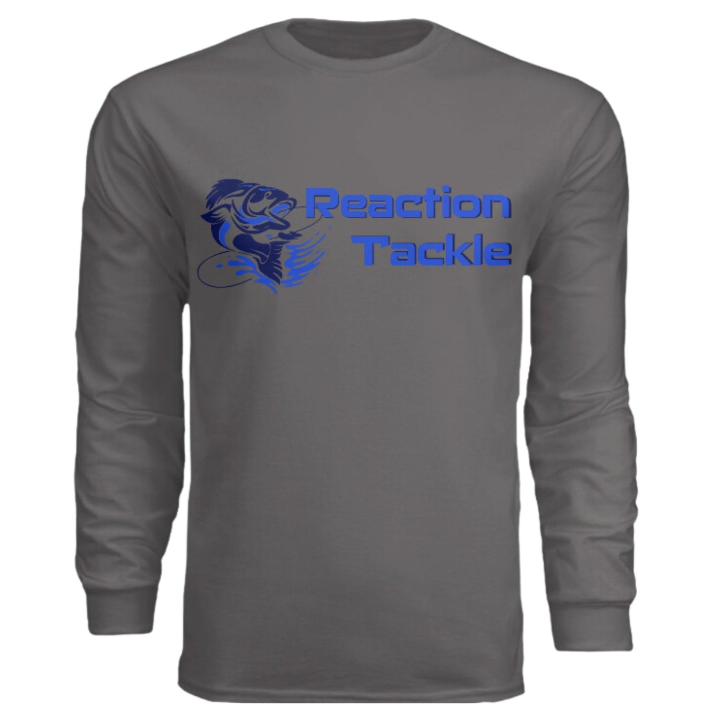 Reaction Tackle Long Sleeve Cotton T-Shirts – Charcoal for Apparel (3 view)