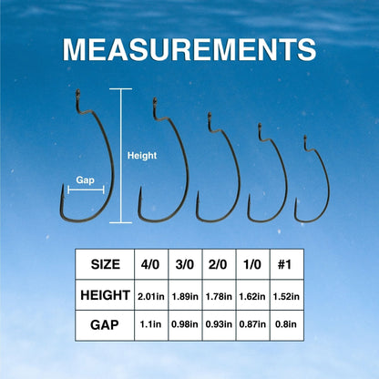 Reaction Tackle Offset EWG Worm Hooks (25 - Pack) – 1 for fishing (7 view)