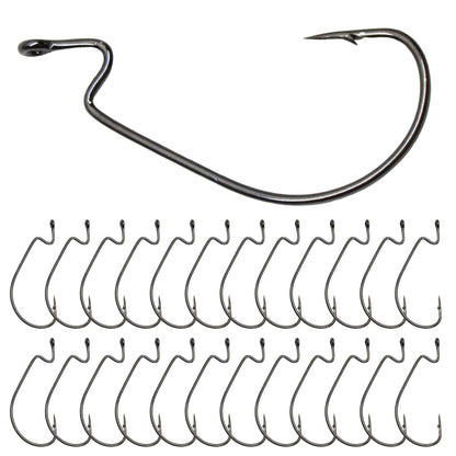 Reaction Tackle Offset EWG Worm Hooks (25 - Pack) – 1 for fishing (1 view)