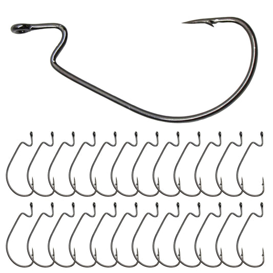 Reaction Tackle Offset EWG Worm Hooks (25 - Pack) – 1 for fishing (1 view)