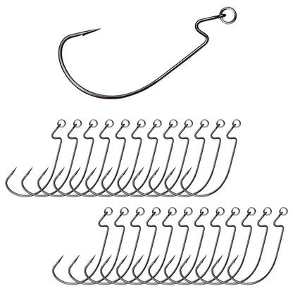 Reaction Tackle Ringed EWG Hooks - 25 Pack – 1/0 for fishing (2 view)