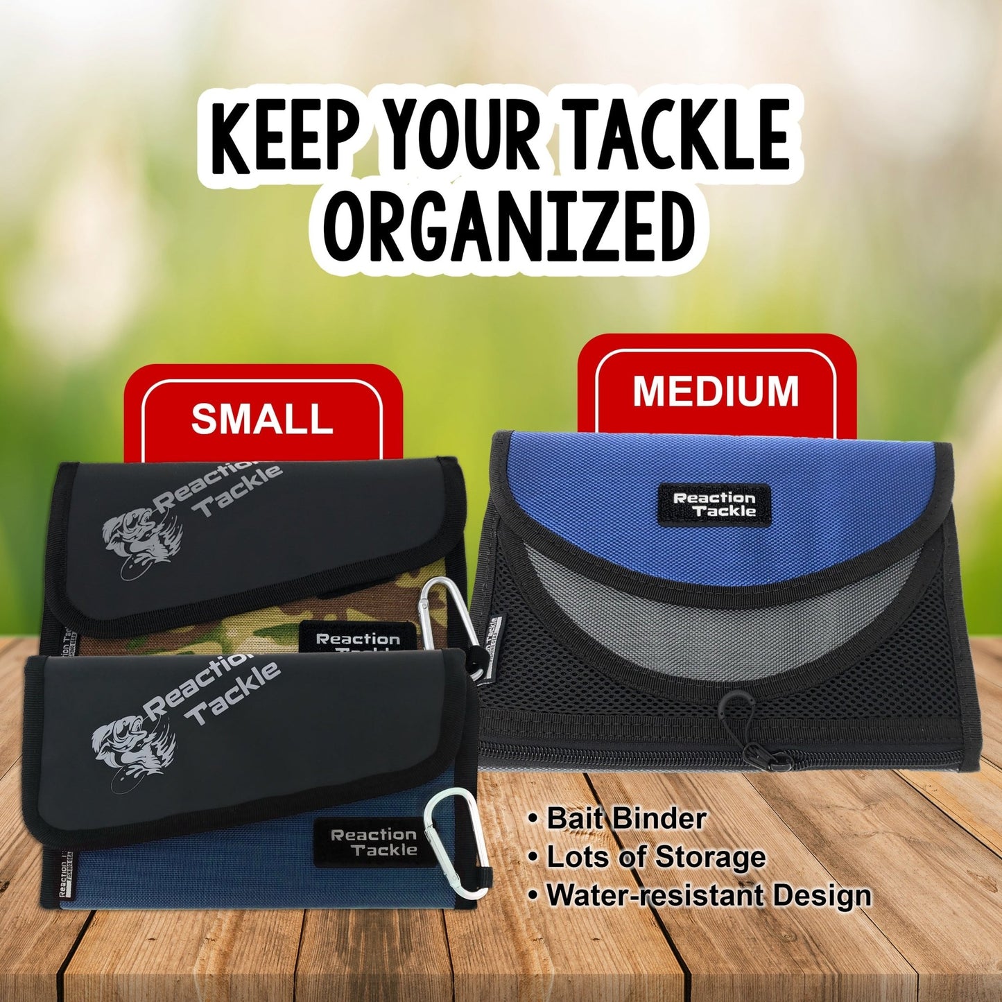 Reaction Tackle Small Bait Binder – Small Binder - Blue bags for fishing (4 view)