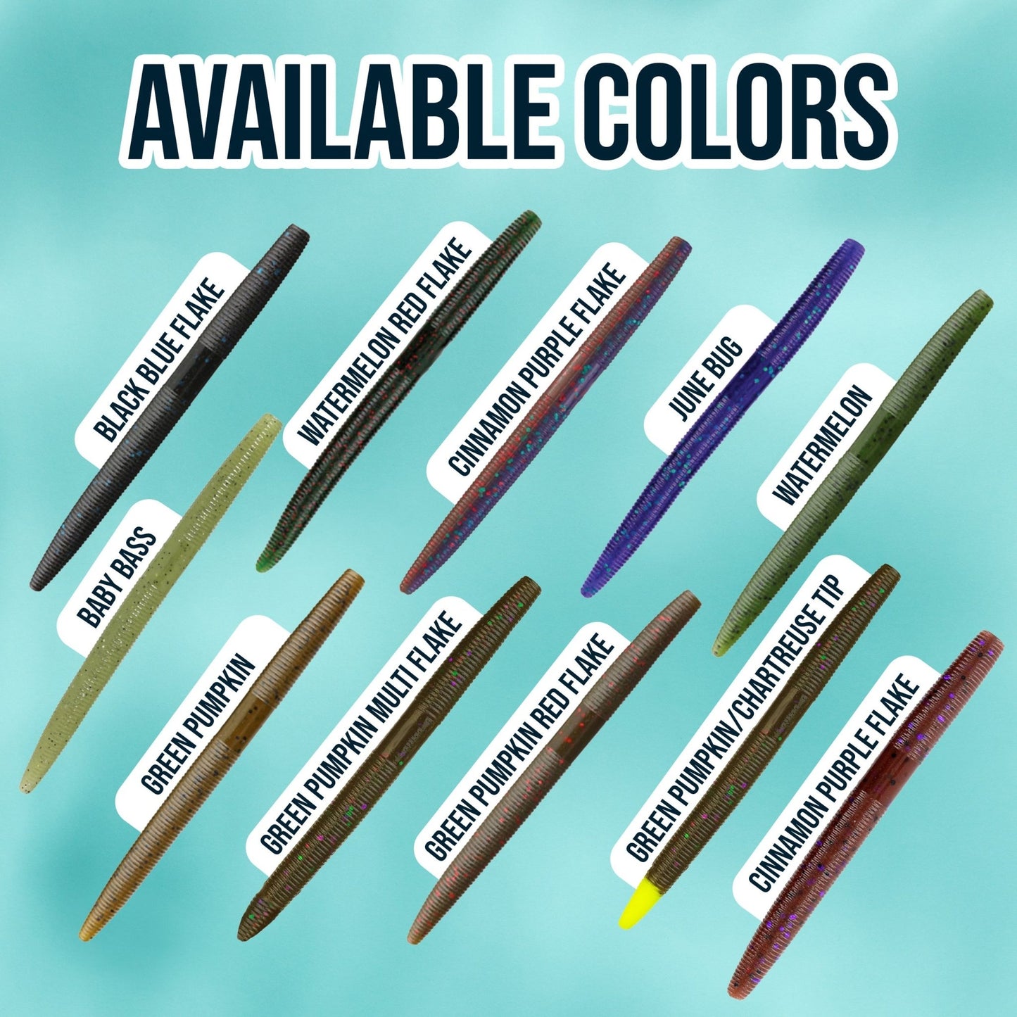 Reaction Tackle Soft Plastic Wacky Worms 5.5in - 24 Pack – June Bug for fishing (22 view)