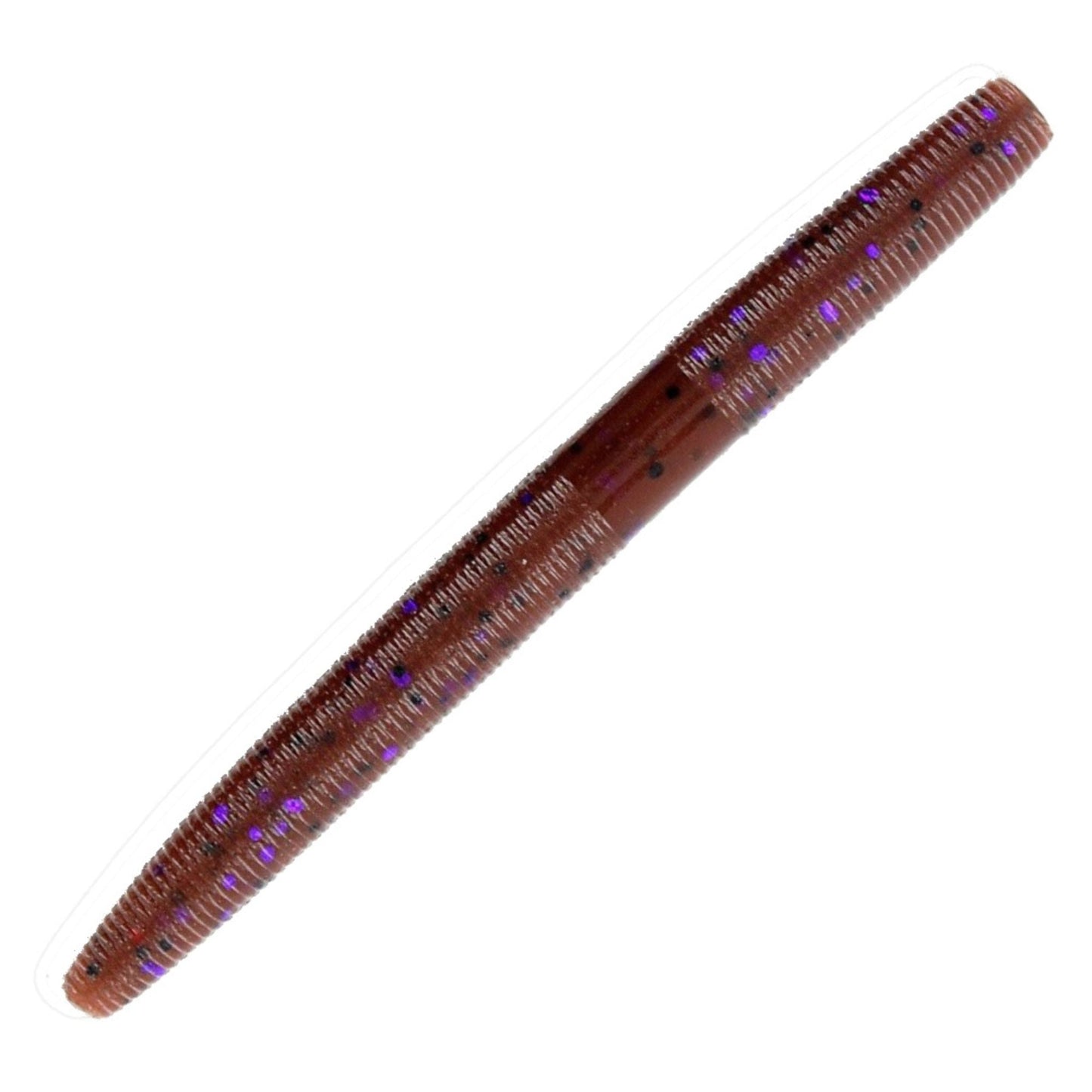 Reaction Tackle Soft Plastic Wacky Worms 5.5in - 24 Pack – Cinnamon Purple Flake for fishing (16 view)