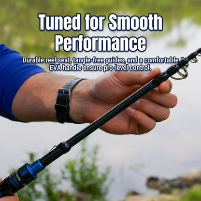 Reaction Tackle Telescopic Spinning Rod – Carbon Travel Fishing Rod – Collapsible Rod for Freshwater and Saltwater - NEW – Stream Light – Light Action for fishing (9 view)