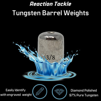 Reaction Tackle Tungsten Barrel Weights – Silver tungsten weights for fishing (18 view)