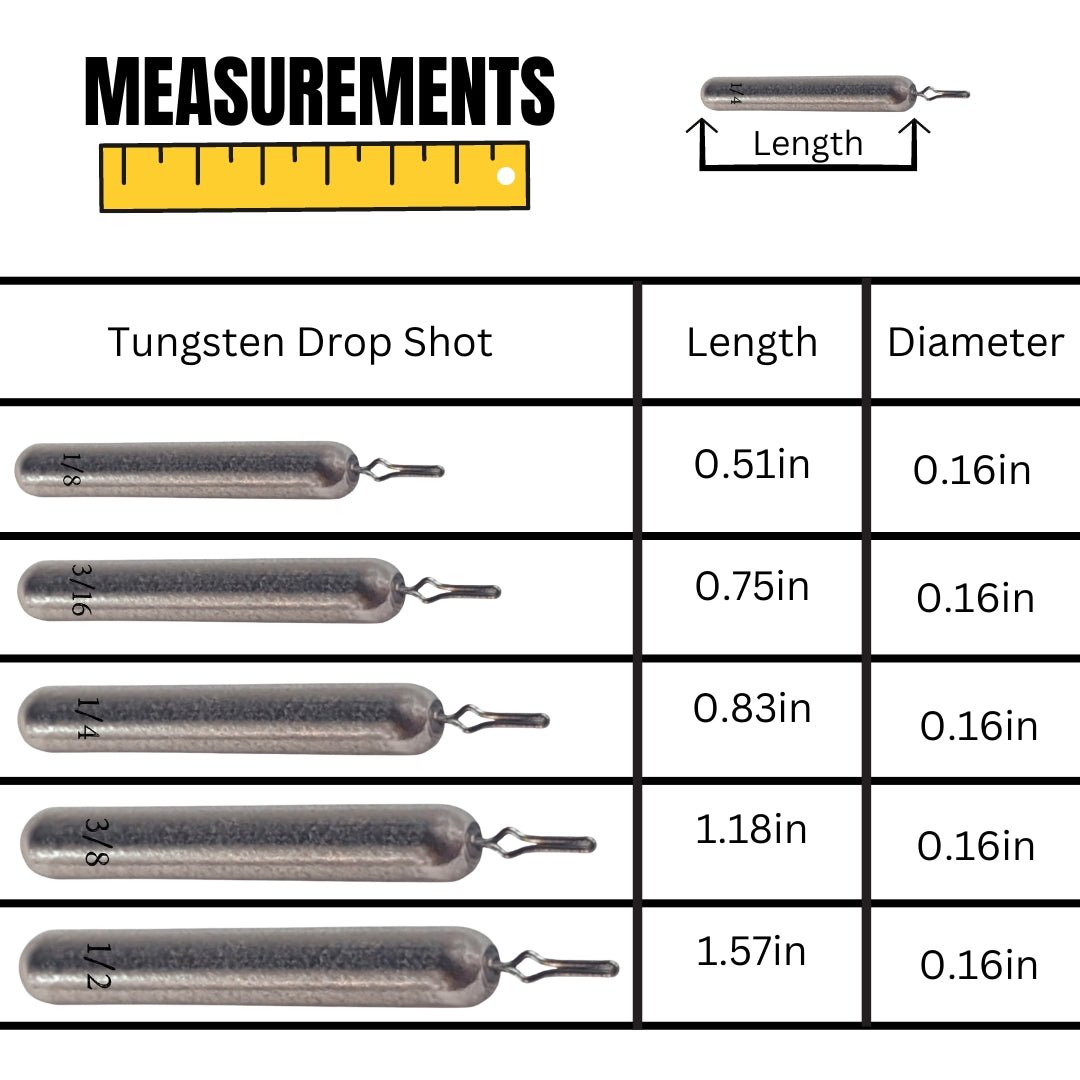 Reaction Tackle Tungsten Drop Shot Weights – Black (Skinny) drop shot weights for fishing (5 view)