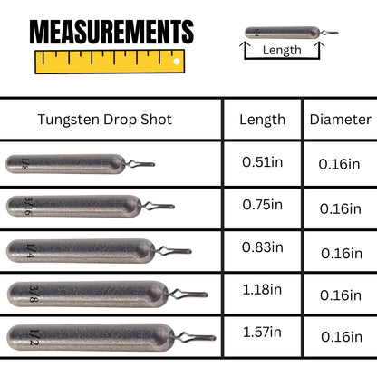 Reaction Tackle Tungsten Drop Shot Weights – Black (Skinny) drop shot weights for fishing (5 view)