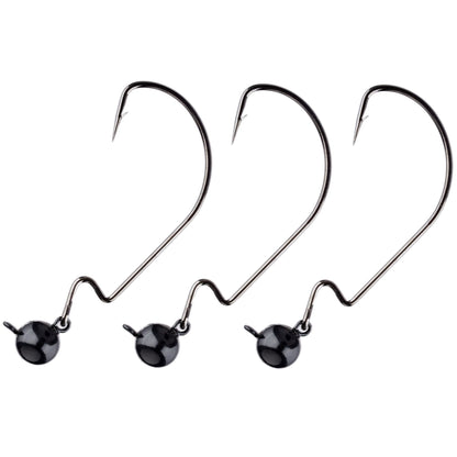 Reaction Tackle Tungsten Football/Swing Jig Heads - 3 - Pack – Green Pumpkin for fishing (1 view)