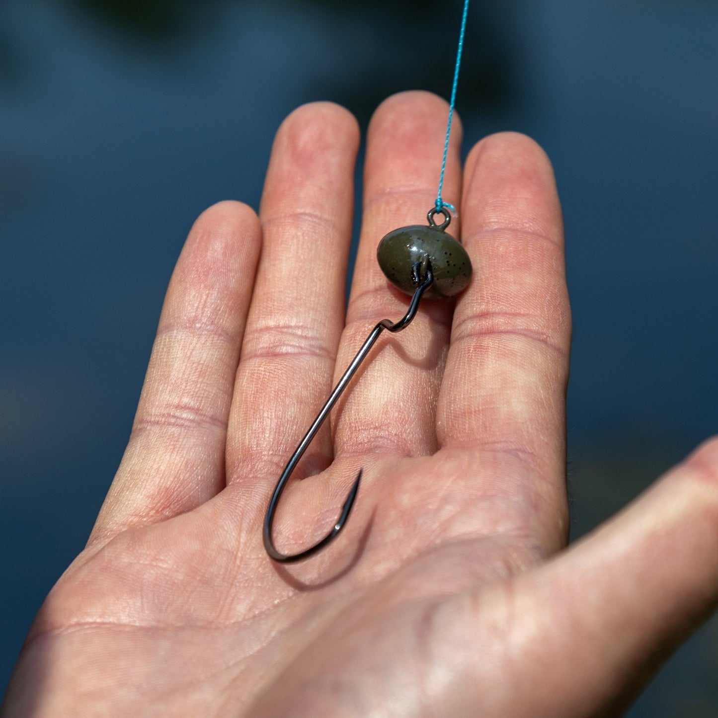 Reaction Tackle Tungsten Football/Swing Jig Heads - 3 - Pack – Green Pumpkin for fishing (7 view)