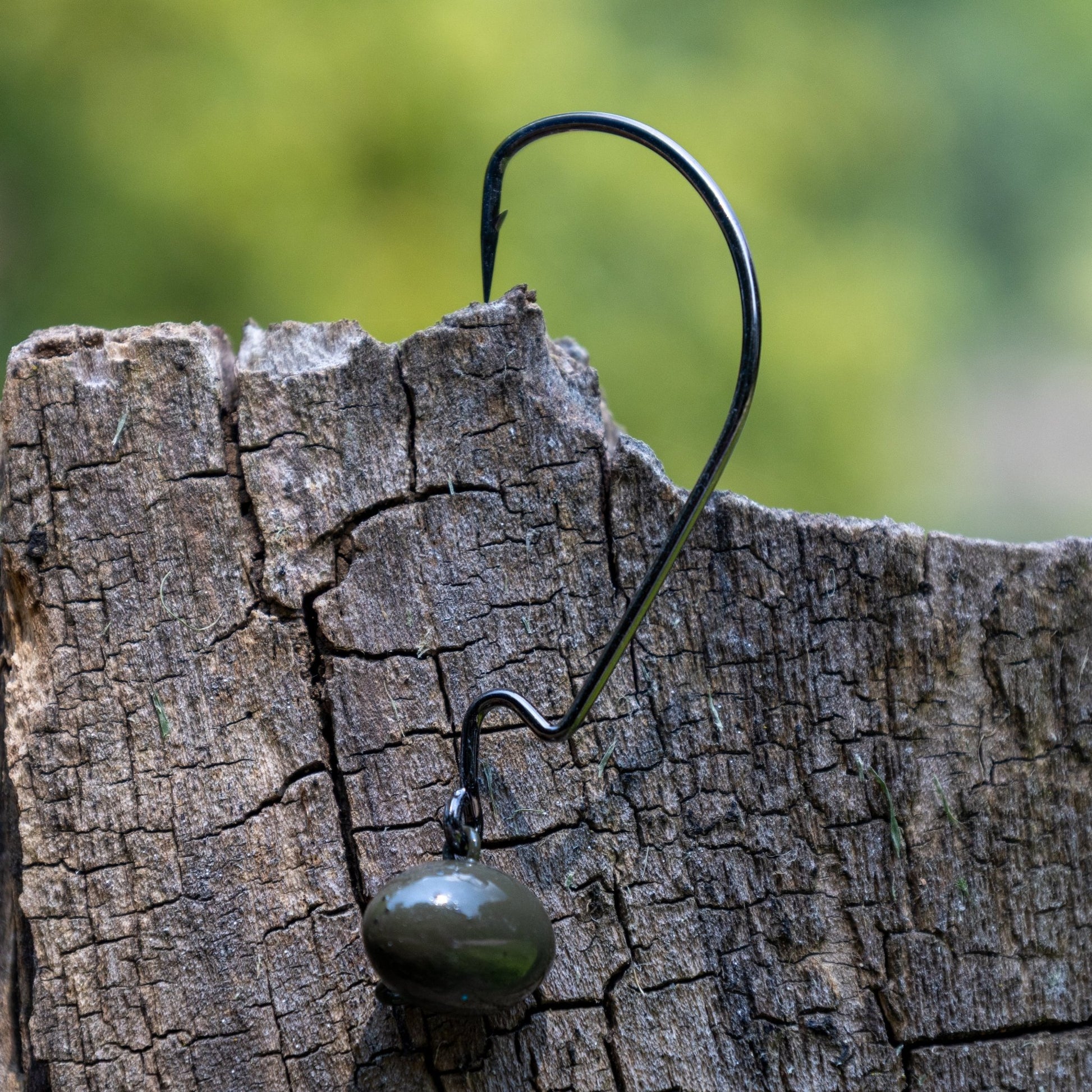 Reaction Tackle Tungsten Football/Swing Jig Heads - 3 - Pack – Green Pumpkin for fishing (4 view)
