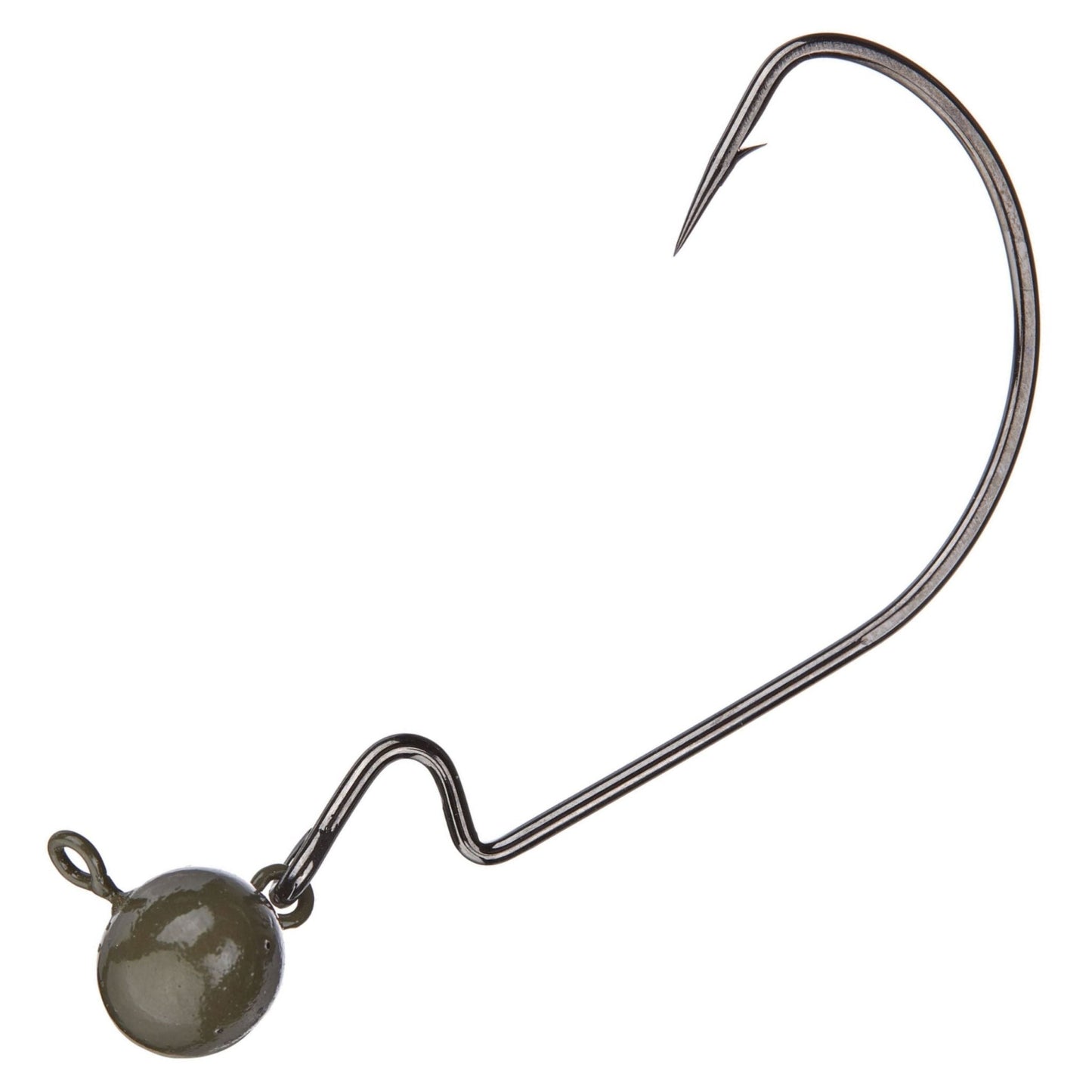 Reaction Tackle Tungsten Football/Swing Jig Heads - 3 - Pack – Green Pumpkin for fishing (12 view)