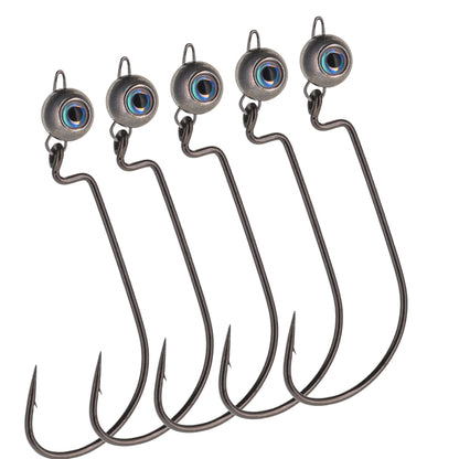 Reaction Tackle Tungsten Free Swing Jig Head - 5 - Pack - New – 1/8 oz - 1/0 Hook for fishing (9 view)