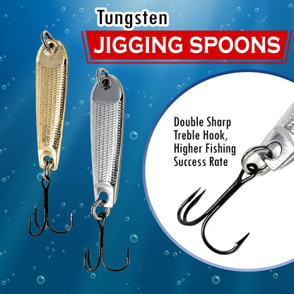 Reaction Tackle Tungsten Jigging Spoons (2 - Pack) – Silver for fishing (3 view)