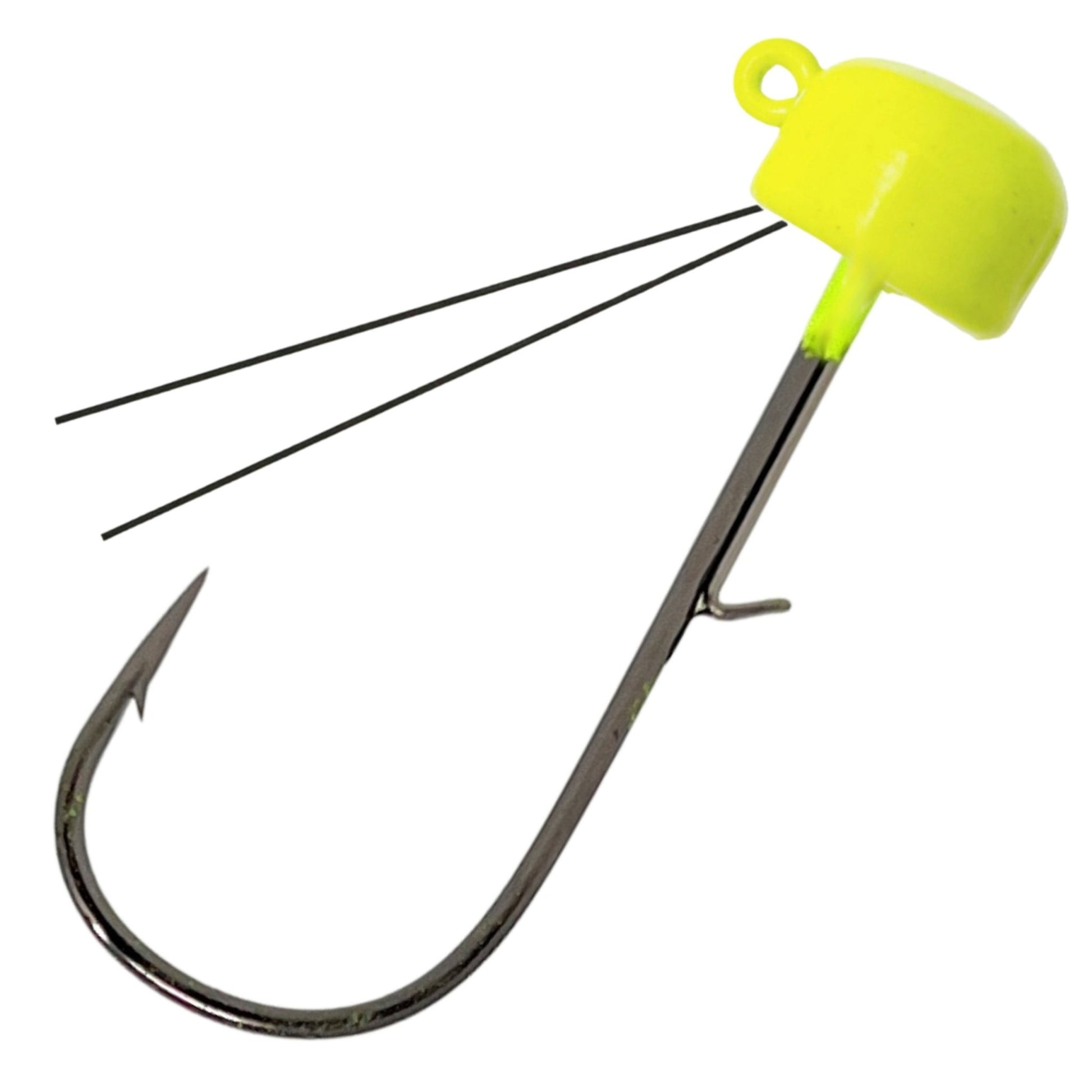 Reaction Tackle Tungsten Ned Rig - Shroom Jigs (5 - Pack) – Chartreuse (weedless) fishing - jigs for fishing (14 view)