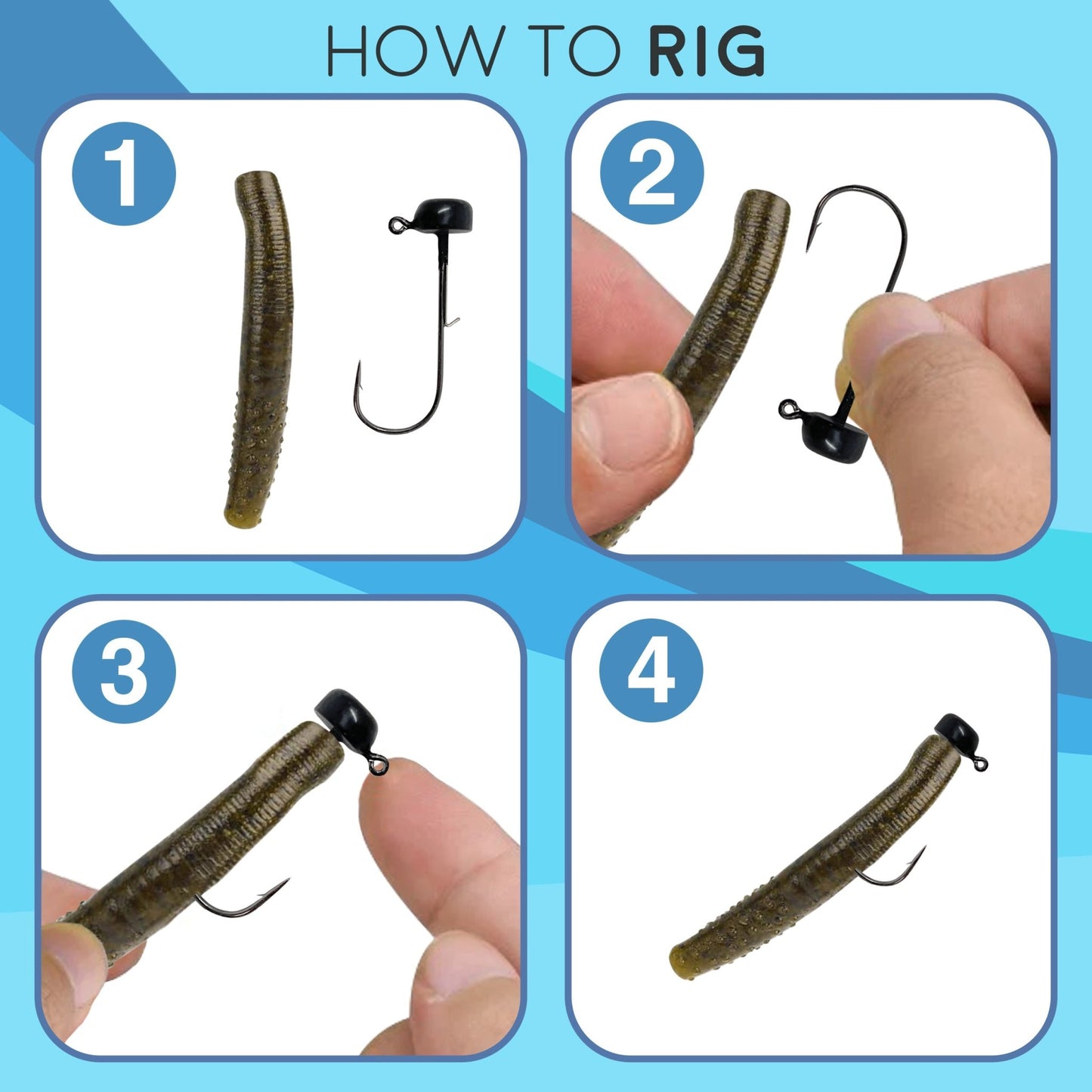 Reaction Tackle Tungsten Ned Rig - Shroom Jigs (5 - Pack) – Black fishing - jigs for fishing (6 view)