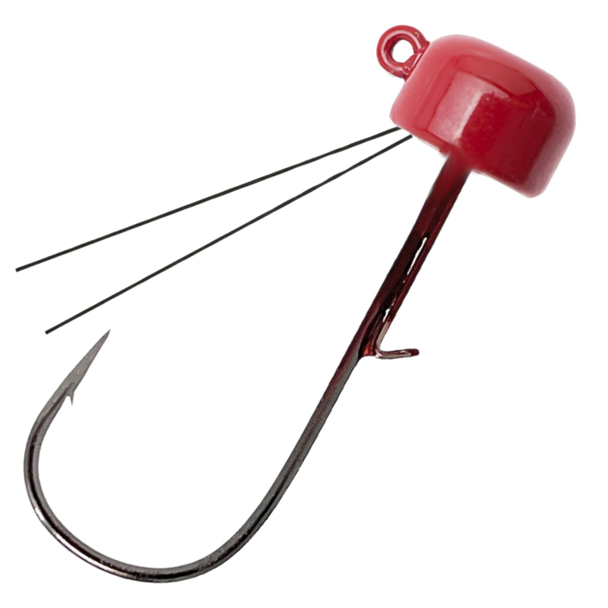 Reaction Tackle Tungsten Ned Rig - Shroom Jigs (5 - Pack) – Red (weedless) fishing - jigs for fishing (25 view)