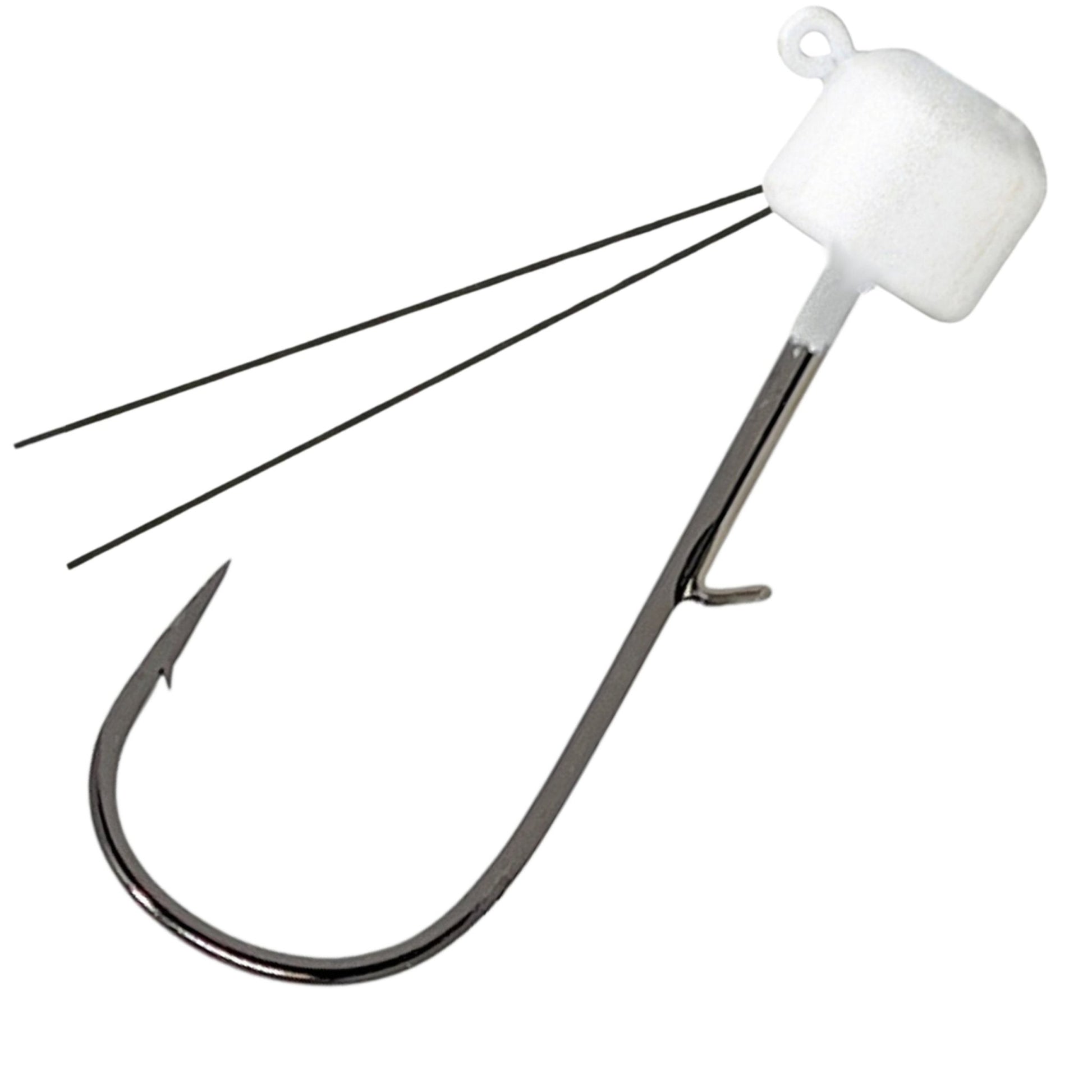 Reaction Tackle Tungsten Ned Rig - Shroom Jigs (5 - Pack) – White (weedless) fishing - jigs for fishing (11 view)