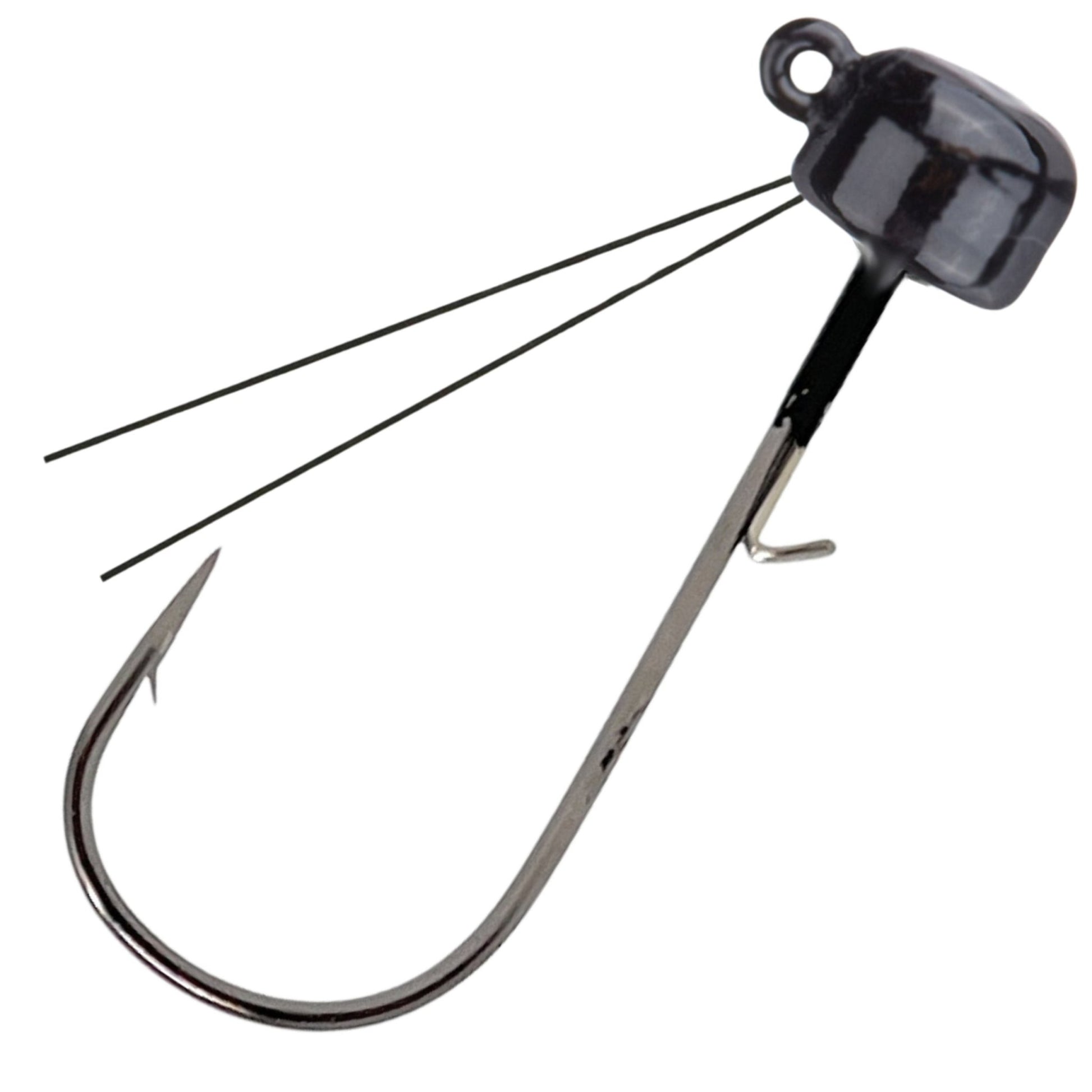 Reaction Tackle Tungsten Ned Rig - Shroom Jigs (5 - Pack) – Black (weedless) fishing - jigs for fishing (12 view)