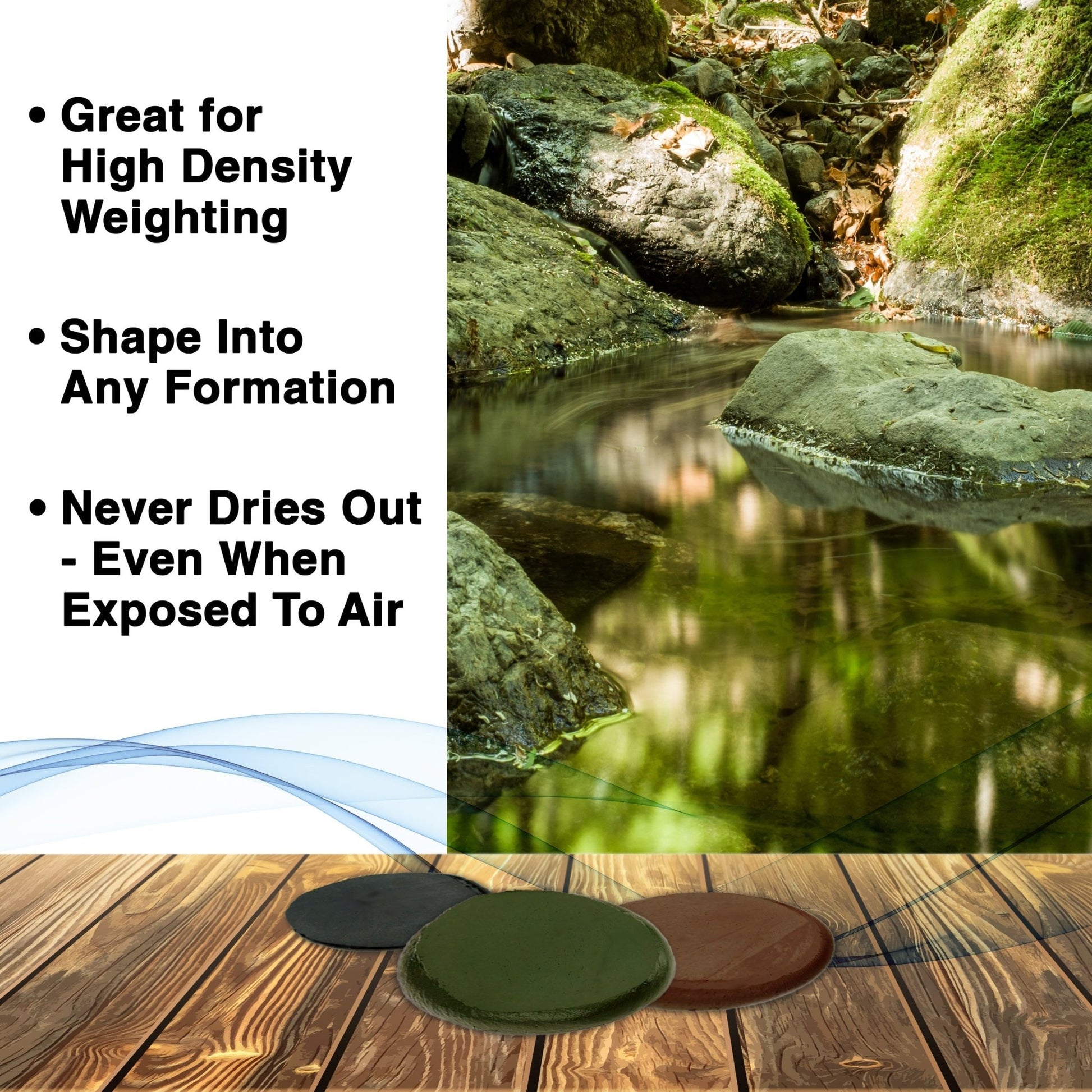 Reaction Tackle Tungsten Putty – Black for fishing (4 view)