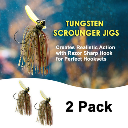 Reaction Tackle Tungsten Scrounger Jigs (2 - Pack) – Black/ Blue for fishing (8 view)