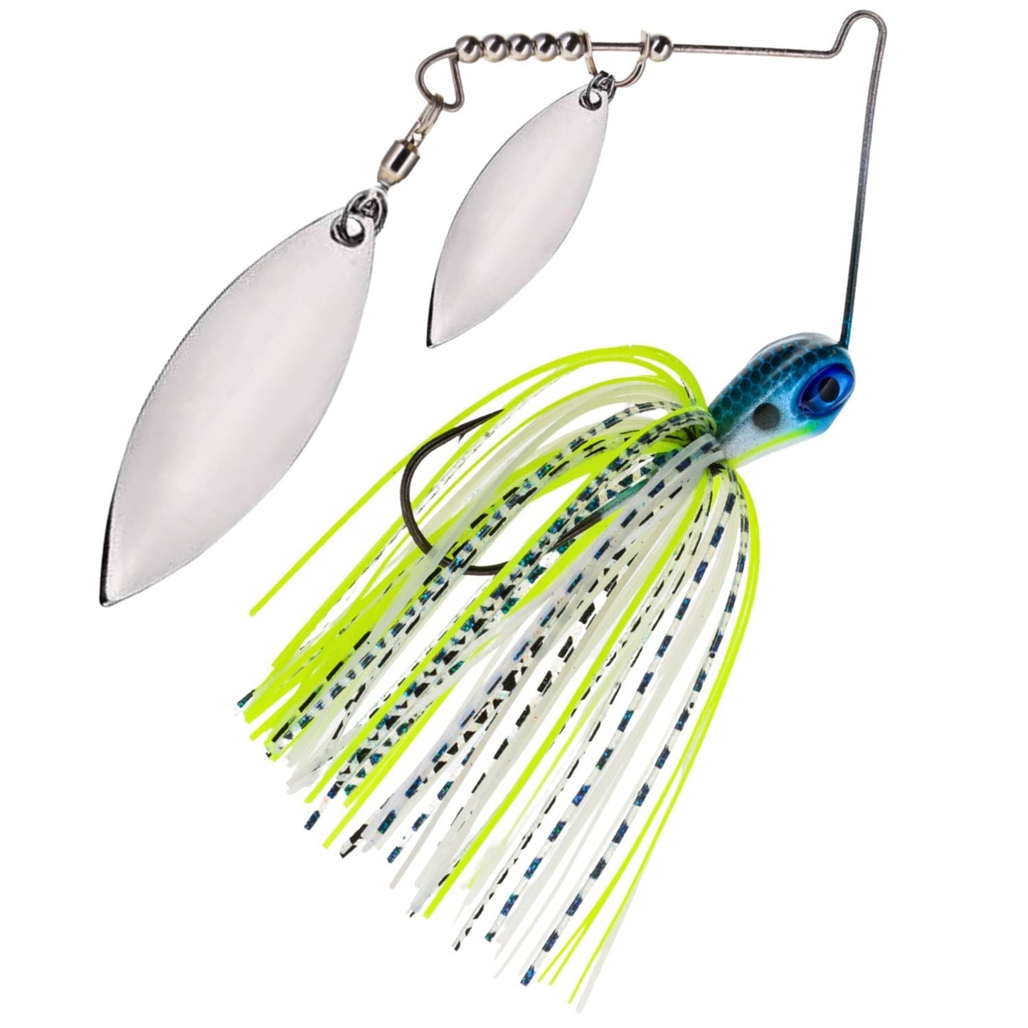 Reaction Tackle Tungsten Spinnerbait Jigs – 2 - Pack, Double Willow Blade - New – Charming Shad for fishing (8 view)