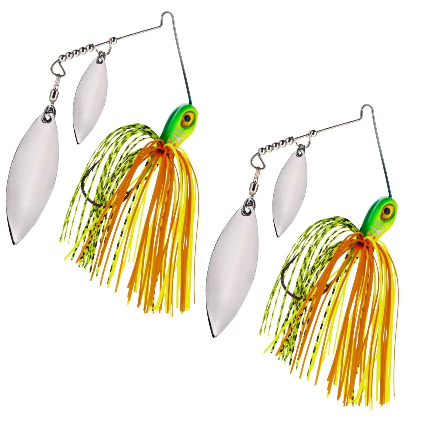 Reaction Tackle Tungsten Spinnerbait Jigs – 2 - Pack, Double Willow Blade - New – Tennessee Shad for fishing (6 view)