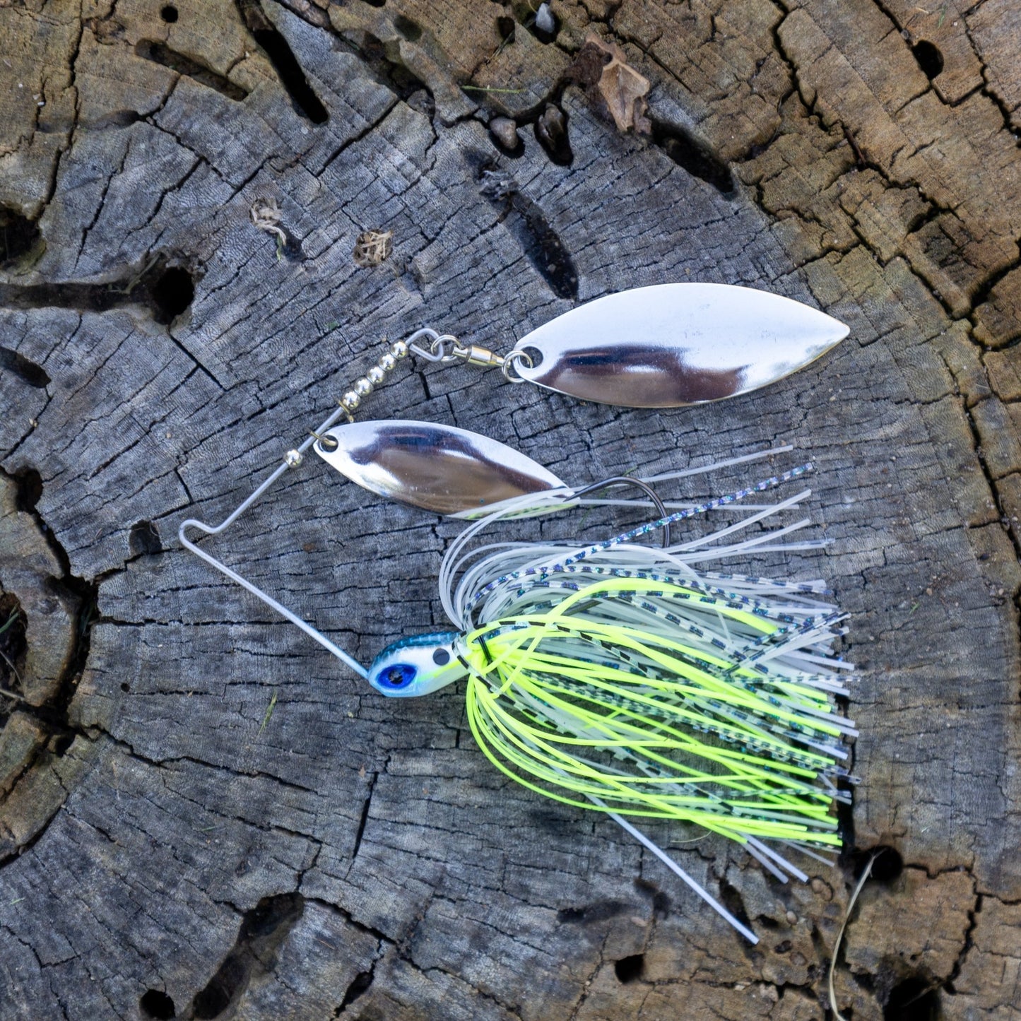 Reaction Tackle Tungsten Spinnerbait Jigs – 2 - Pack, Double Willow Blade - New – Tennessee Shad for fishing (4 view)