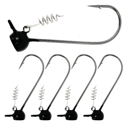Reaction Tackle Tungsten Stand - Up Shaky Head Jigs (5 pack) – Black for fishing (1 view)