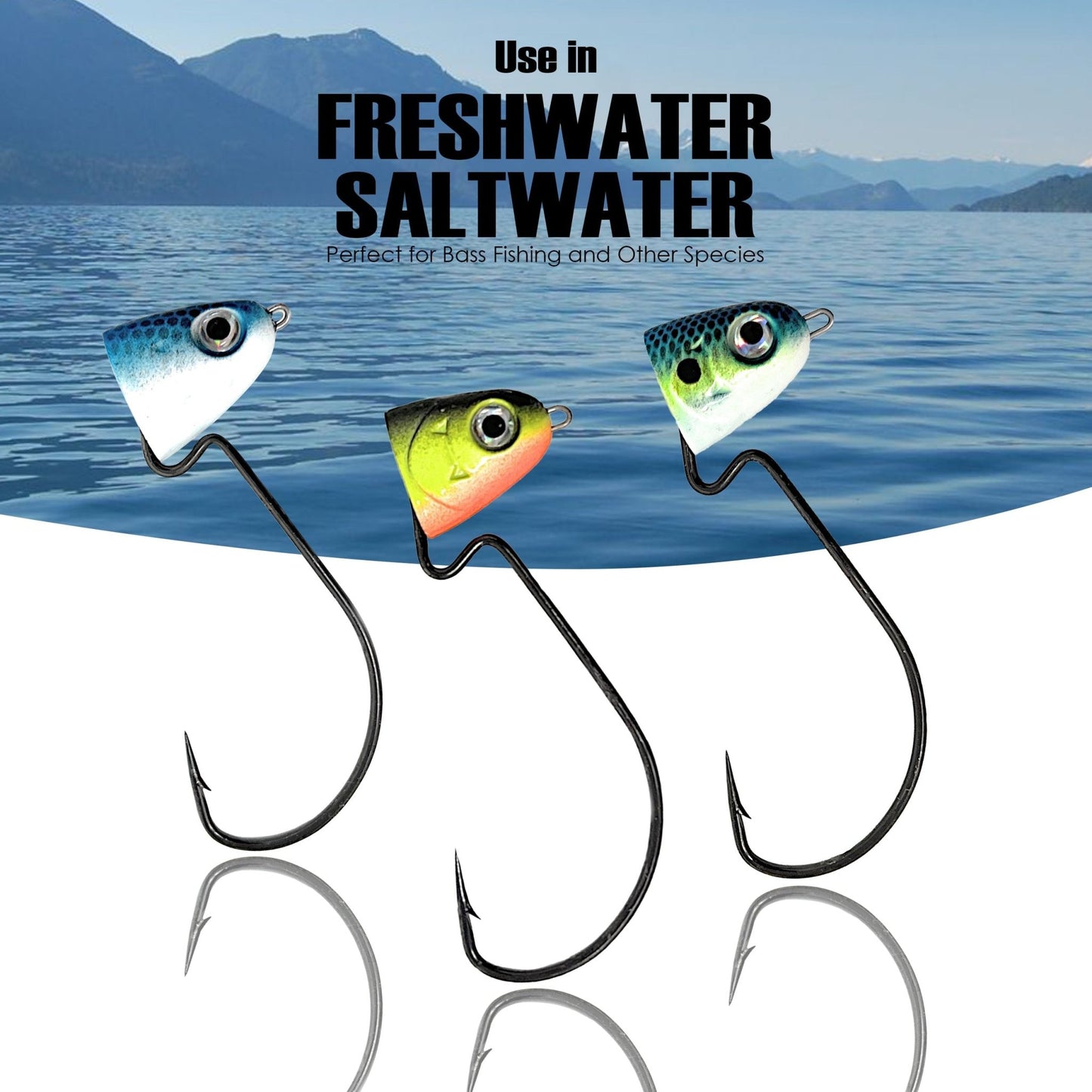 Reaction Tackle Tungsten Swing/ Swimbait Jig Heads – Hot Shad jigs for fishing (8 view)