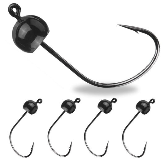 Reaction Tackle Tungsten Wacky Jig Heads (5 - PACK) – Black jigs for fishing (1 view)
