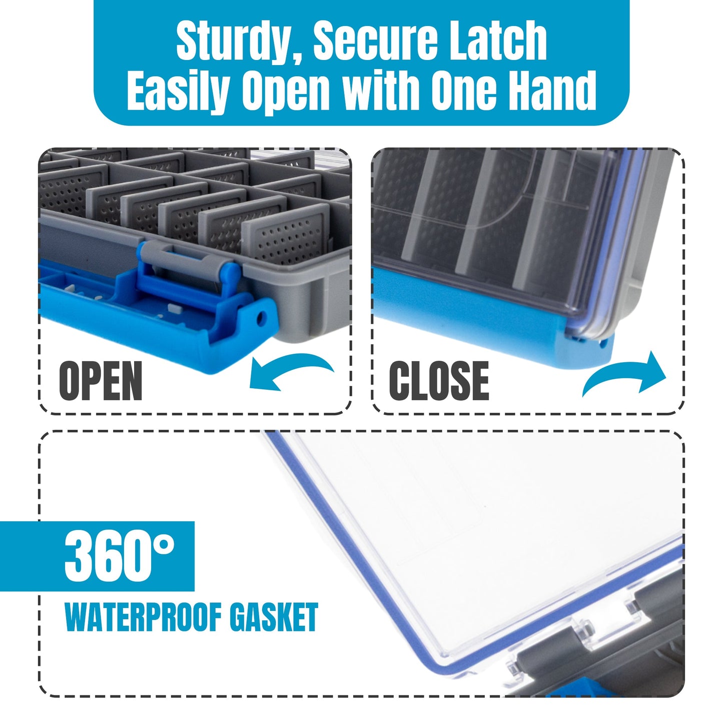 Reaction Tackle Ultra Elite Tackle Tray - Water Resistant with Single Clip Design - New – 3600 1 - PK Tackle Trays for fishing (4 view)