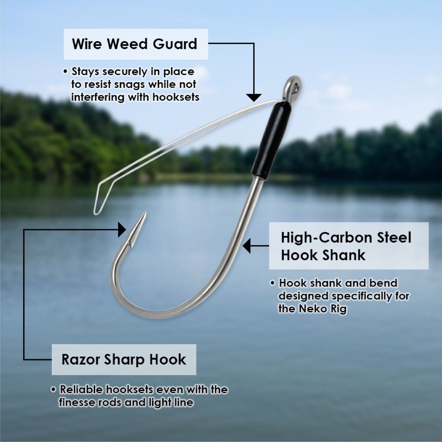 Reaction Tackle Wacky Neko Hooks - 25 Pack – 4 for fishing (10 view)