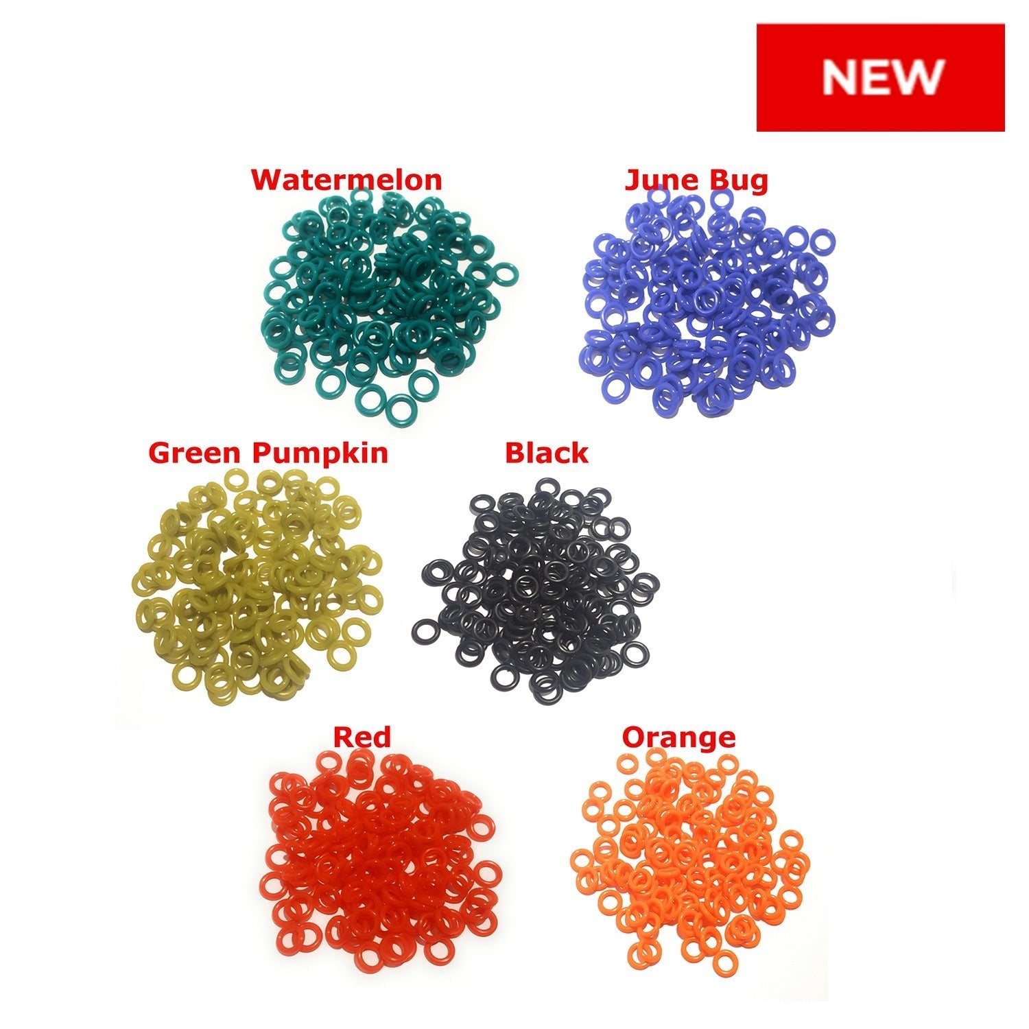 Reaction Tackle WACKY O - RINGS - 125 Pack or 300 Pack – 750 Variety pack (125 of ea) O - Rings Soft Plastics for fishing (1 view)