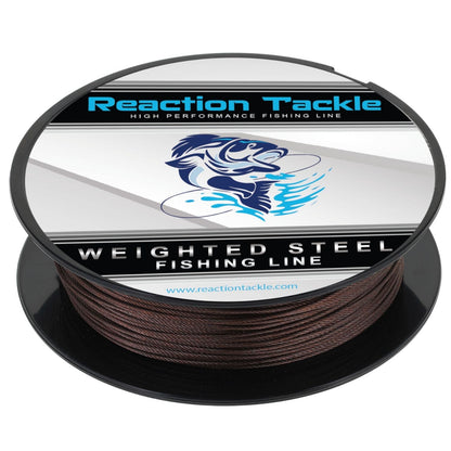 Reaction Tackle Weighted Stainless Steel Trolling Line 45LB - Premium Weighted Fishing Wire - New – 200 FT for fishing (3 view)