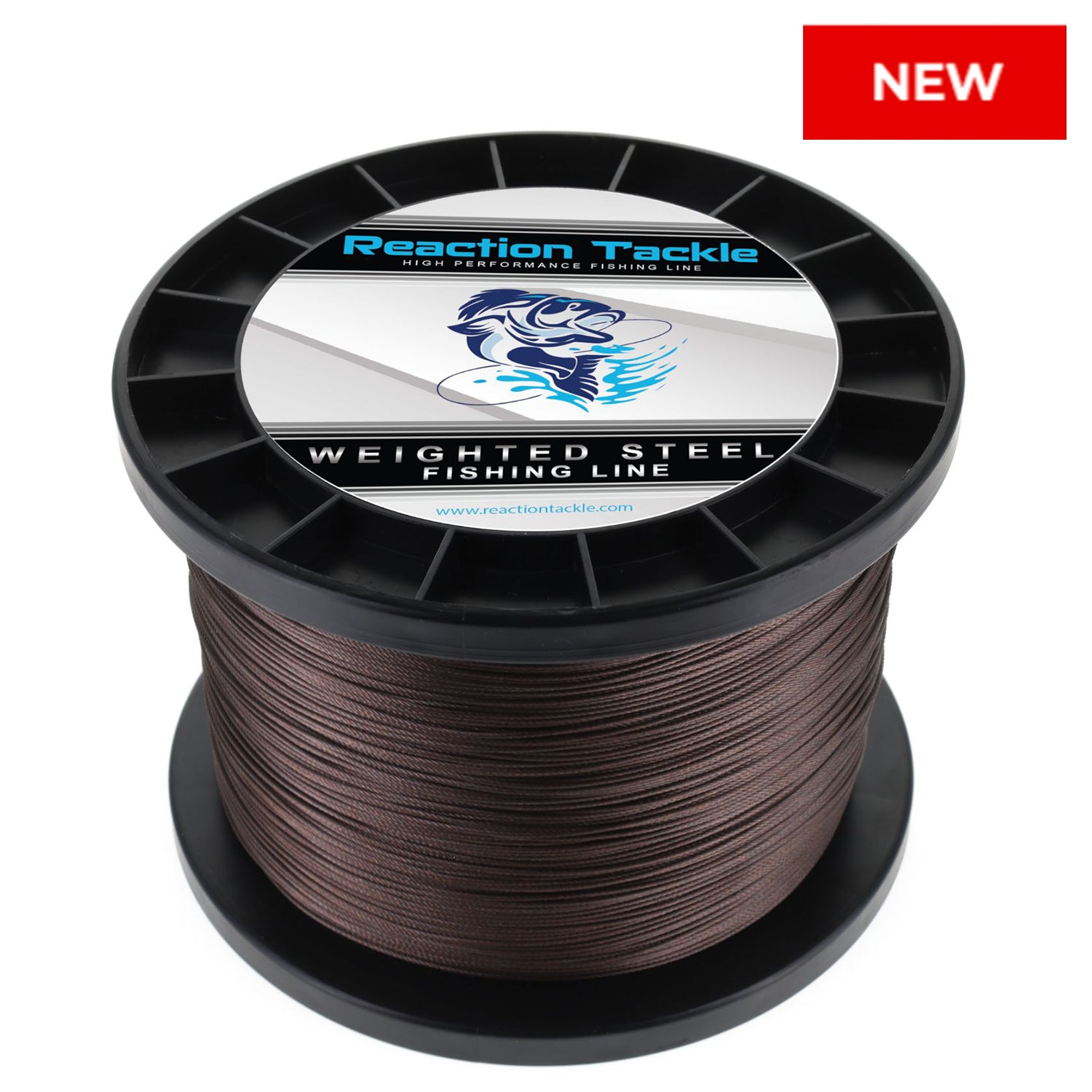 Reaction Tackle Weighted Stainless Steel Trolling Line 45LB - Premium Weighted Fishing Wire - New – 200 FT for fishing (1 view)