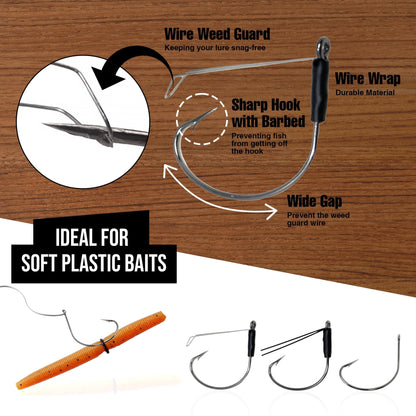 Reaction Tackle Wide Gap Wacky Hooks (25 - PACK) – 1 for fishing (5 view)