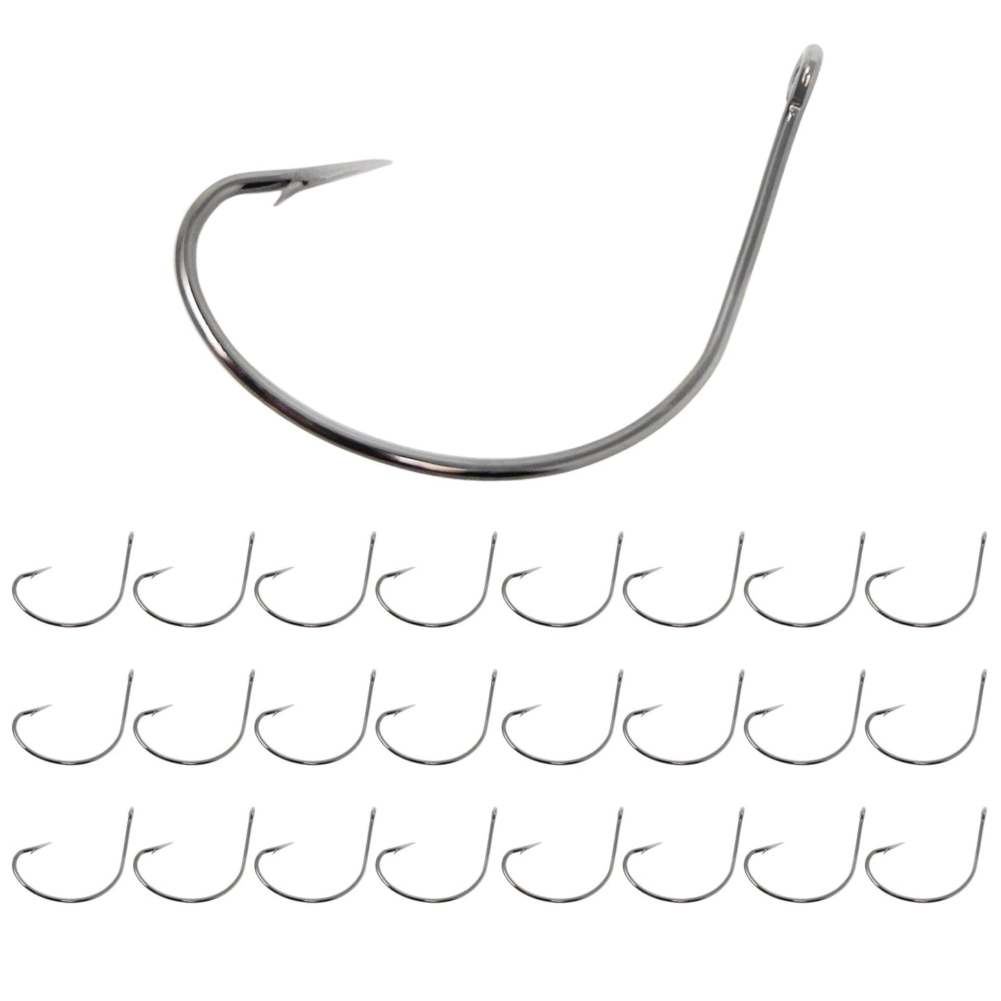 Reaction Tackle Wide Gap Wacky Hooks (25 - PACK) – 2/0 for fishing (15 view)