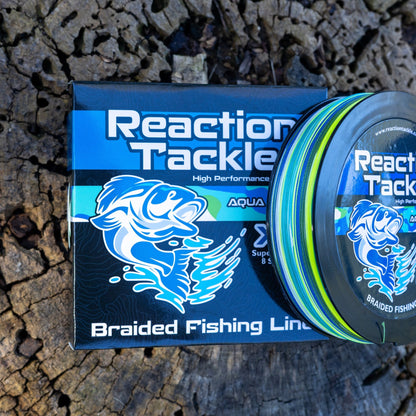 Reaction Tackle X8 Braided Fishing Line - Aqua Camo 8 Strand – 10lb Braided Fishing Line for fishing (5 view)