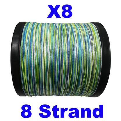 Reaction Tackle X8 Braided Fishing Line - Aqua Camo 8 Strand – 10lb Braided Fishing Line for fishing (9 view)