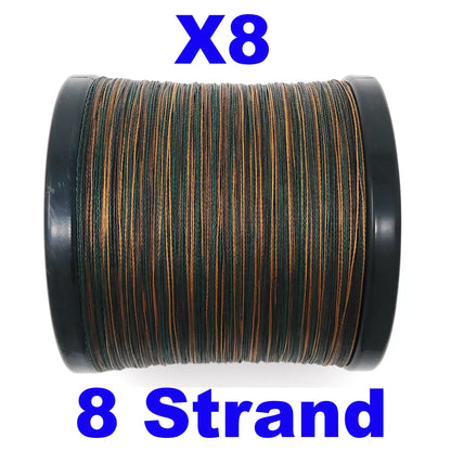 Reaction Tackle X8 Braided Fishing Line - Green Camo 8 Strand – 10lb Braided Fishing Line for fishing (5 view)