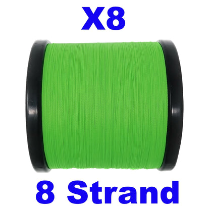 Reaction Tackle X8 Braided Fishing Line - Hi Vis Green 8 Strand – 10lb Braided Fishing Line for fishing (6 view)